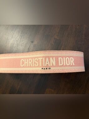 Dior Black Leather Trim with Pink Woven belt